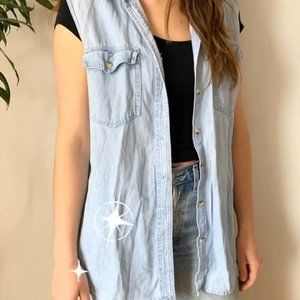Light Wash Denim Vest